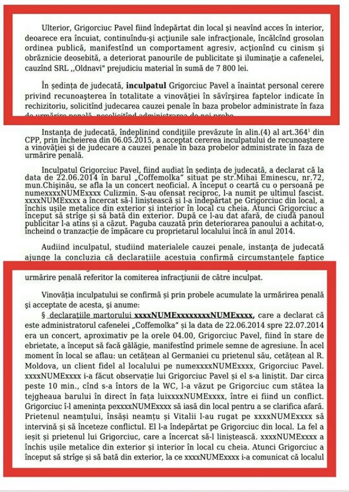 Recidivistul Pavel Grigorciuc a bătut un cetățean german şi l-a numit fascist (DOC)