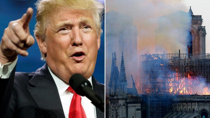 Donald Trump a adresat un mesaj de solidaritate poporului francez în legătură cu incendiul de la Notre Dame: Vive la France!