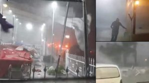 Momentul în care furtuna violentă loveşte în Halkidiki, una dintre destinațiile turistice preferate de moldoveni (IMAGINI TERIFIANTE)