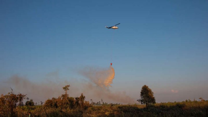 Mii de militari şi poliţişti, organizați pentru combaterea incendiilor de pădure din Indonezia