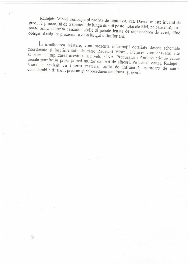 Acuzații la adresa gestionarului dosarului "uzurparea puterii". Procurorul Radeţchi ar fi stat în spatele mai multor scheme de deposedare a persoanelor de proprietăți (DOC)