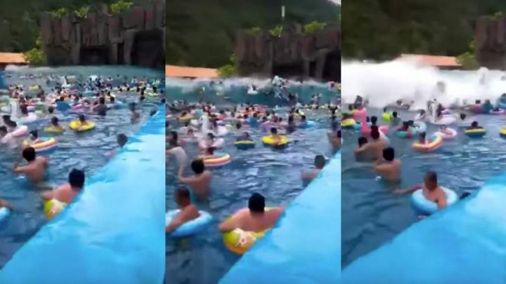 Clipe de groază: 44 de răniţi, după ce într-o piscină s-a format un tsunami de 3 metri