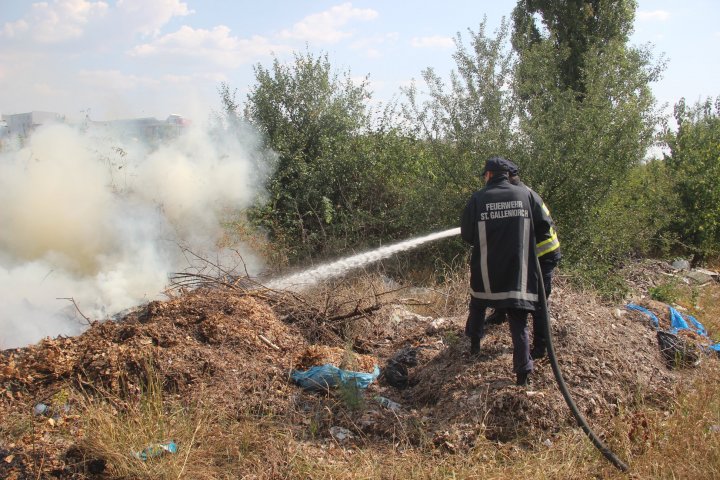 Incendiu de vegetație în sectorul Râșcani al Capitalei. Pompierii, la fața locului (FOTO)