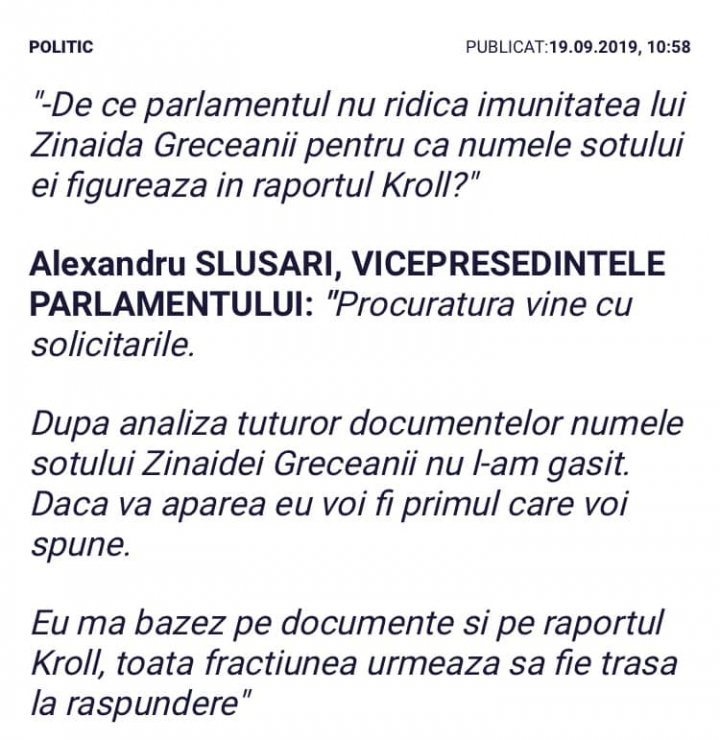 Dorin Chirtoacă: Slusari o face pe prostu, el spune ca nu gaseste in raportul Kroll numele Greceanii