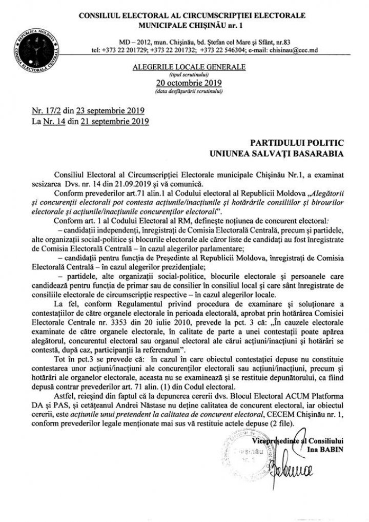 ACUZAŢII ELECTORALE. Munteanu și Cebotari susțin că Năstase a încălcat legea, dar este protejat de CECEM