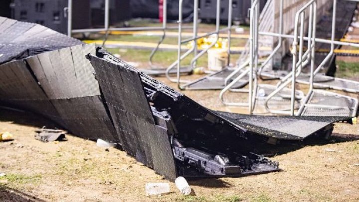 Clipe de groază: Mai multe persoane au fost rănite, după ce un perete cu ecrane LED s-a prăbuşit, la un concert în Germania (FOTO)