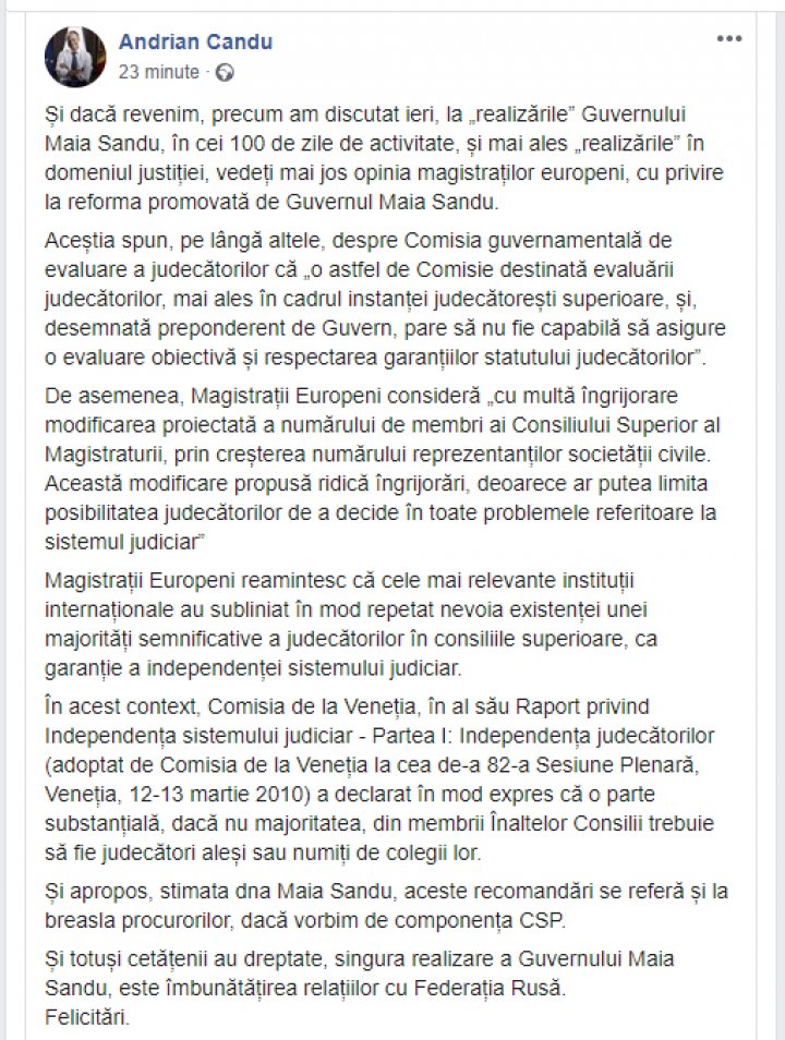 DEMOCRAŢII DESPRE REFORMA JUSTIŢIEI: Noua guvernare își subordonează justiţia