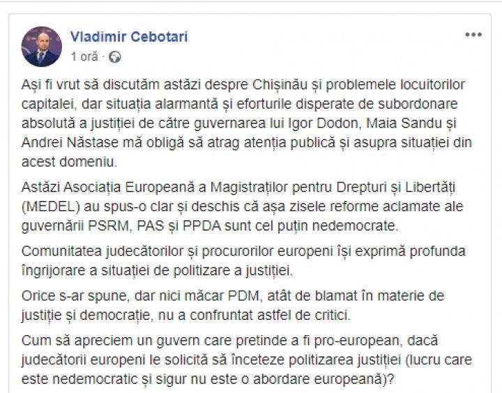 DEMOCRAŢII DESPRE REFORMA JUSTIŢIEI: Noua guvernare își subordonează justiţia