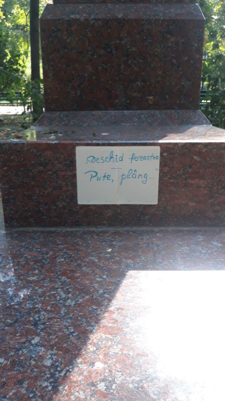 Busturile de pe Aleea Clasicilor poartă măști. Acestea nu suportă mirosul neplăcut din Capitală (FOTO)