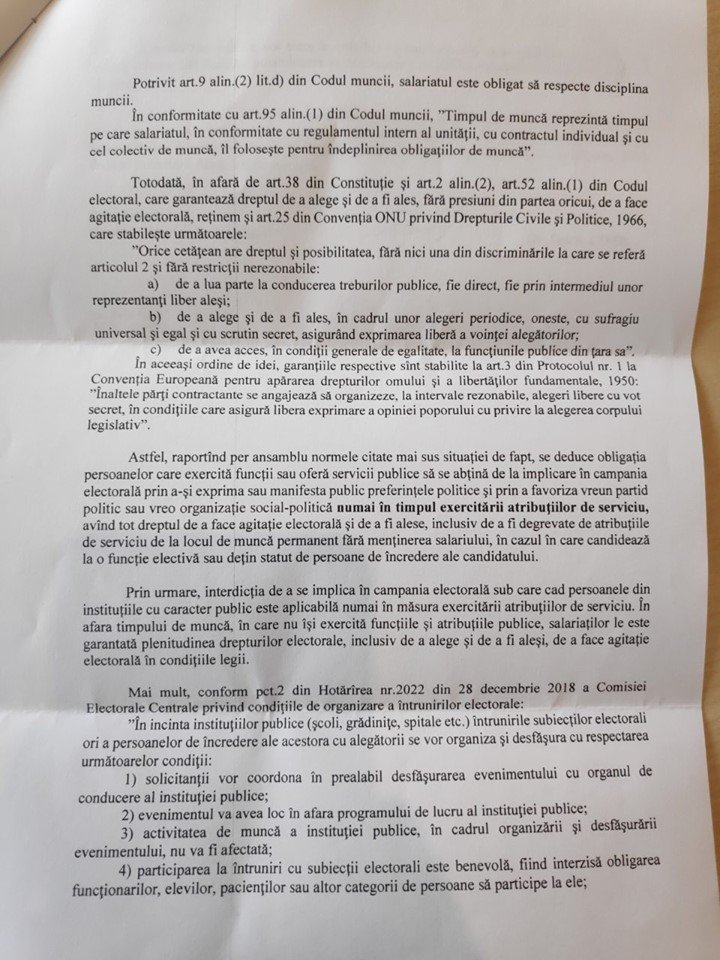 Se întâmplă în secolul 21, în Republica Moldova! La o instituţie de stat angajaţii nu au dreptul la libera exprimare (DOC)