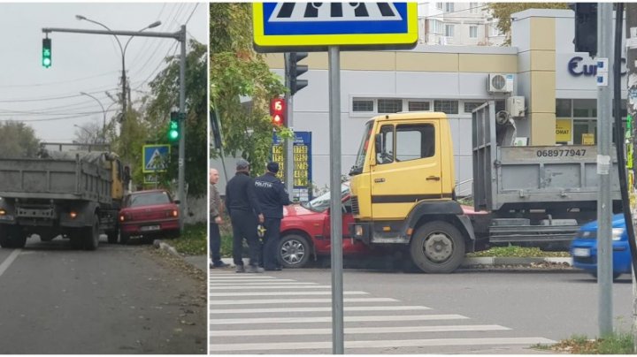 Accident cu implicarea unei basculante la Ungheni