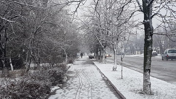 NINGE în Moldova. Pe mai multe drumuri din ţară se circulă în condiţii de iarnă. Şoferii, îndemnaţi să fie precauţi (FOTO)