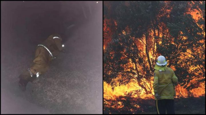 Australia: Un pompier fotografiat în timp ce doarme 5 minute, între intervenţii de 12 ore