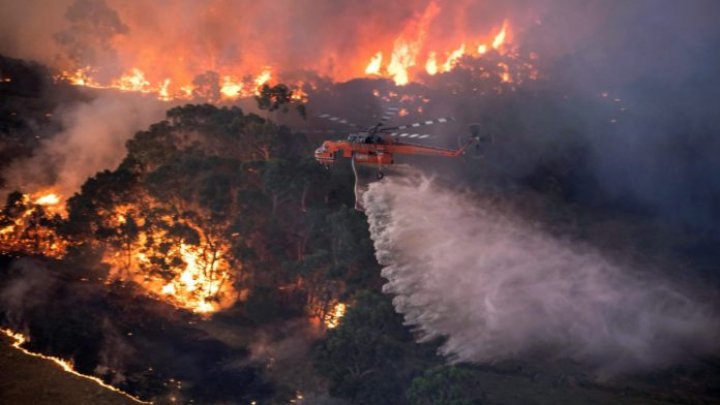 Imagini sfâşietoare! Dezastrul provocat de incendiile care au cuprins Australia, cuprins în două fotografii 