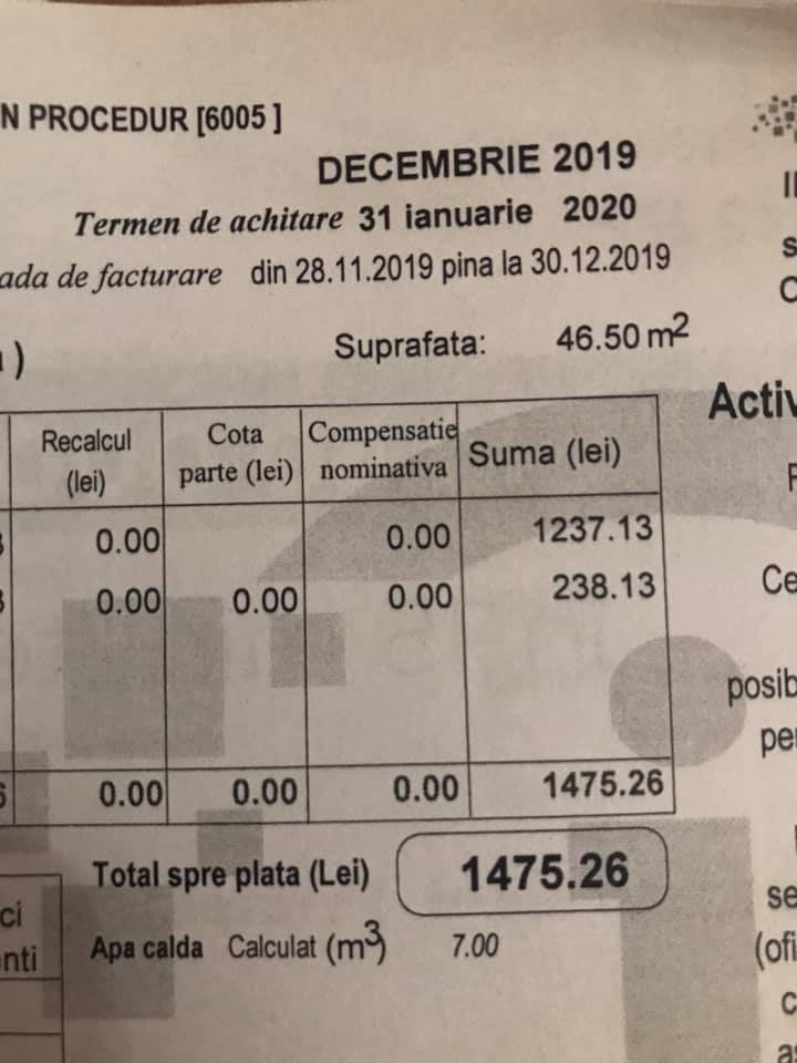 Ai primit factura la căldură? Mai mulţi locuitori ai Capitalei, REVOLTAŢI de cât trebuie să plătească (FOTO)