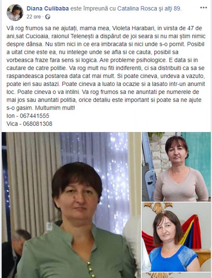 O tânără îşi caută cu disperare mama, dispărută acum trei zile