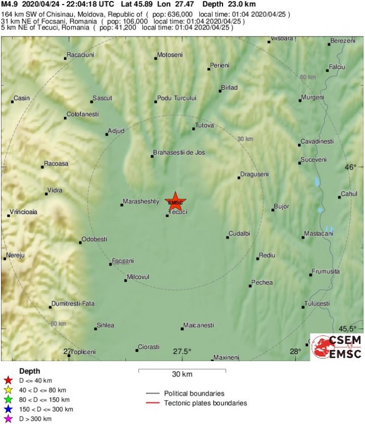 Cutremur PUTERNIC în apropiere de Moldova