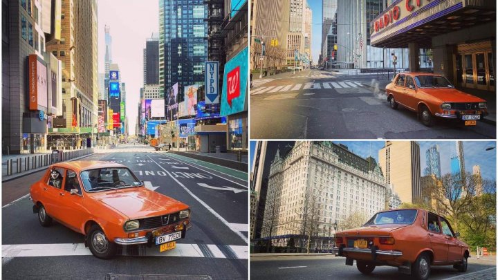 IMAGINI UNICE cu New York-ul pustiu văzut dintr-o Dacia 1300 fabricată acum 43 de ani