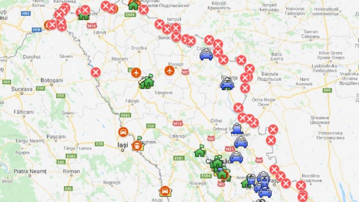 LISTA punctelor de trecere a frontierei de stat, care sunt deschise traficului