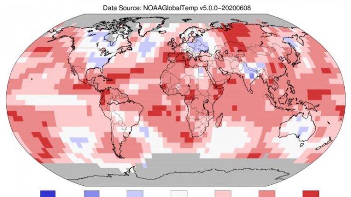 Planeta se încălzește: Mai 2020, cea mai caldă lună mai din ultimii 141 de ani (HARTĂ)