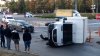 Accident grav pe strada Florilor din Capitală. Un camion s-a răsturnat, după ce s-a ciocnit cu un automobil (FOTO/VIDEO)