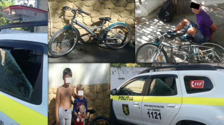 Un tânăr, încătușat pentru furtul unei biciclete. În timpul reținerii s-a dat în spectacol în fața polițiștilor