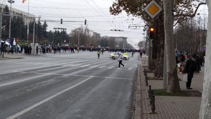 Centrul capitalei, blocat din cauza protestului din PMAN. Cum circulă transportul public 