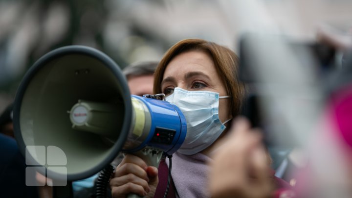 Maia Sandu, în fața protestatarilor: Vom merge până la capăt ca să construim o țară în care vrem să trăim