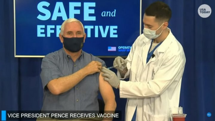 Vicepreşedintele Mike Pence s-a vaccinat în direct la TV (VIDEO)