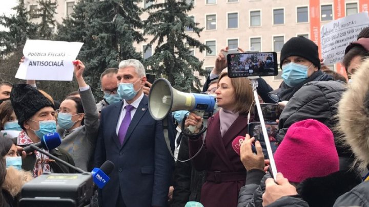 Maia Sandu, în fața protestatarilor: Vom merge până la capăt ca să construim o țară în care vrem să trăim