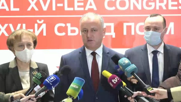 Igor Dodon, declaraţii după Congresul PSRM: "Nu intrăm în nicio coaliţie parlamentară în acest Parlament"