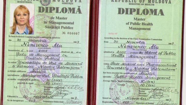 Ala Nemerenco recunoaşte că nu a frecventat orele la programul de master. În ce condiţii i-a fost oferită diploma