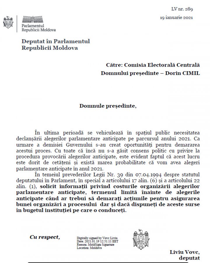 Platforma DA se pregătește de alegeri anticipate. Formațiunea a depus o sesizare la Comisia Electorală Centrală