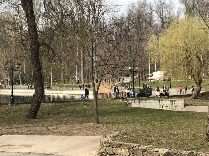 Timpul frumos i-a scos din case. În ciuda pandemiei, oamenii au ieşit la plimbare în parcurile din Capitală (FOTO)