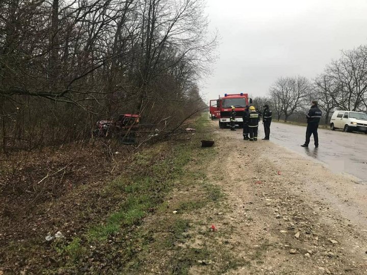 Accident înfiorător la Ocnița. Un cuplu a murit, după ce mașina în care se aflau s-a izbit în plină viteză într-un copac (FOTO)