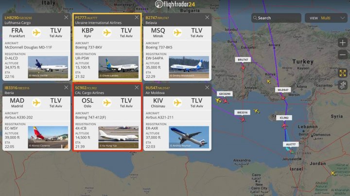 O cursă Air Moldova a fost blocată în zbor în urma ploii de rachete trase asupra Israelului