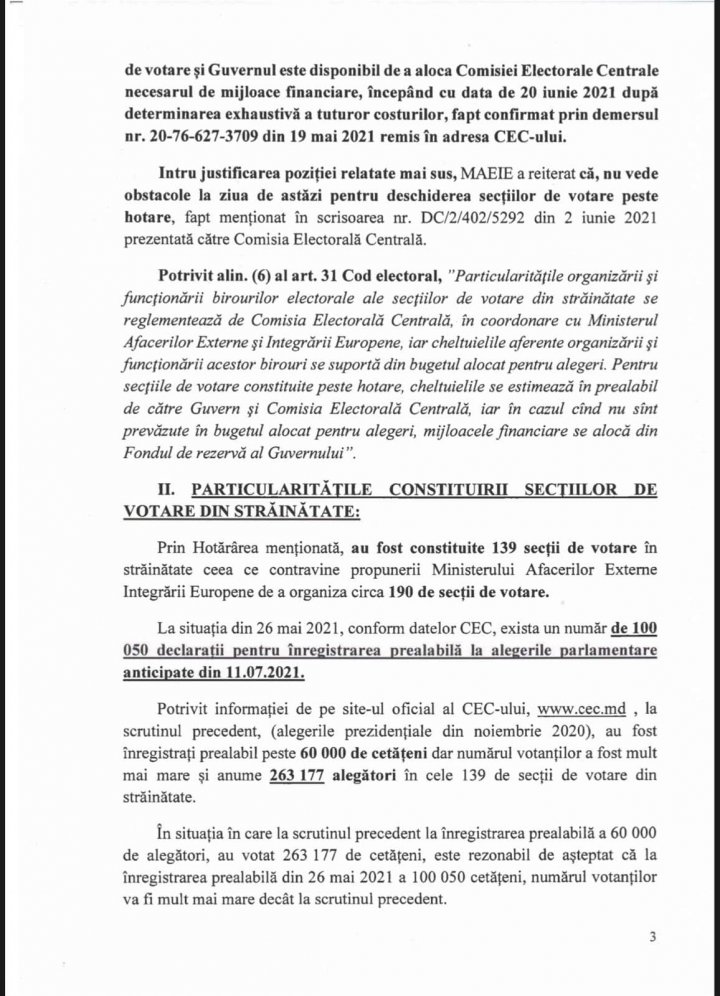 Decizia CEC privind numărul secțiilor de votare deschise peste hotare, contestată în instanţă