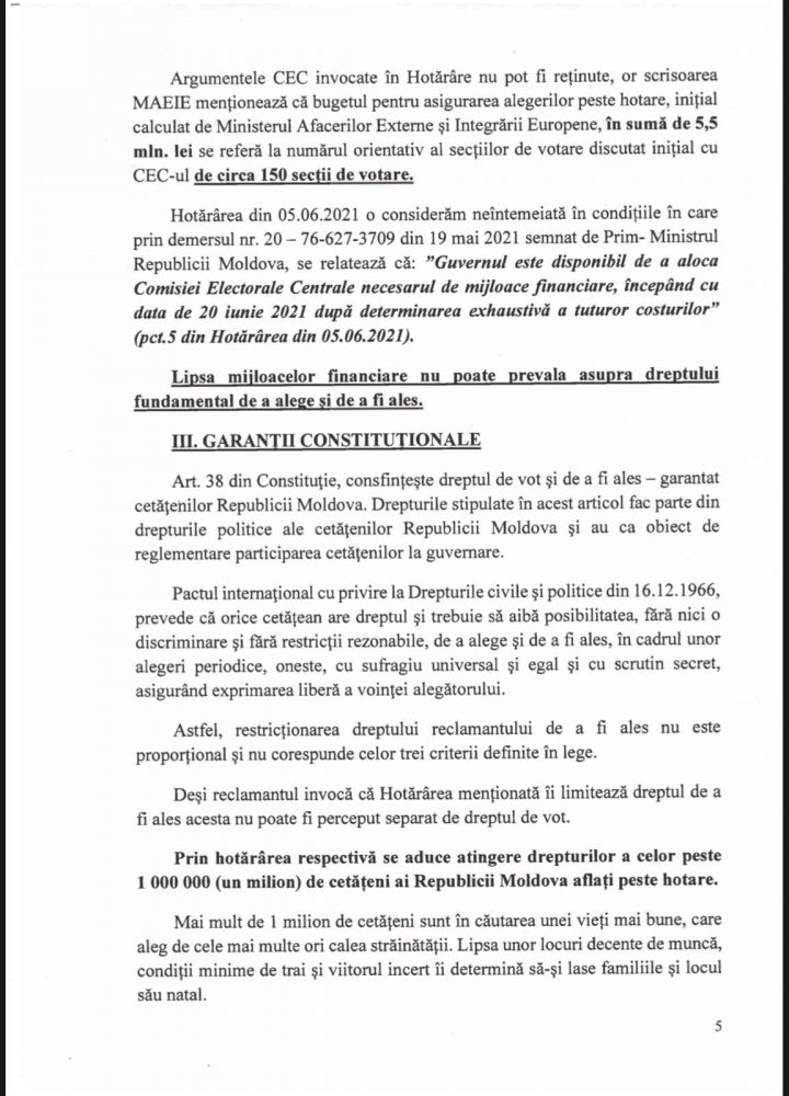 Decizia CEC privind numărul secțiilor de votare deschise peste hotare, contestată în instanţă