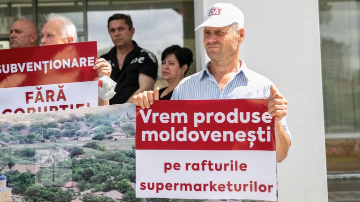 Protest în faţa Ministerului Agriculturii. Platforma DA, nemulţumită de politica ineficientă a instituţiei faţă de fermieri şi antreprenorii de la sate (FOTO)