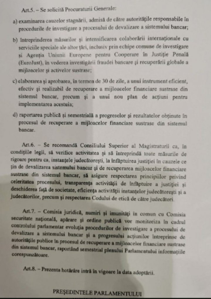 Comisia juridică a apreciat nesatisfăcător activitatea Procuratorii Generale și CNA: „Nici un leu nu a fost recuperat din furtul miliardului”