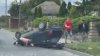 Accident grav în orașul Durlești. O mașină s-a răsturnat pe carosabil (VIDEO)