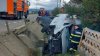 Cinci moldoveni, implicați într-un accident în România. Microbuzul în care se aflau s-a răsturnat după ce s-a lovit cu un automobil (FOTO)