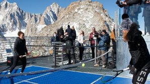 RECORD. Tenismenele Jasmine Paolini și Liudmila Samsonova au jucat tenis la 3 mii 466 de metri înălțime, în munții Alpi