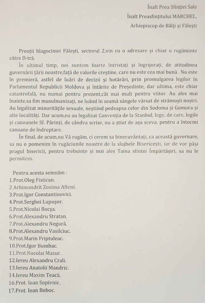 Deputații PAS ar putea să aibă acces interzis în bisericile din Fălești și Bălți. Preoții au venit cu o astfel de adresare