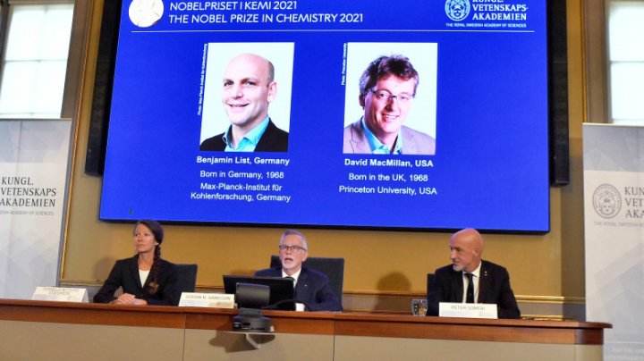 A fost decernat premiul Nobel pentru chimie. Cine sunt laureaţii anului 2021