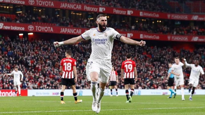 Karim Benzema a reușit o dublă în meciul cu Athletic Bilbao