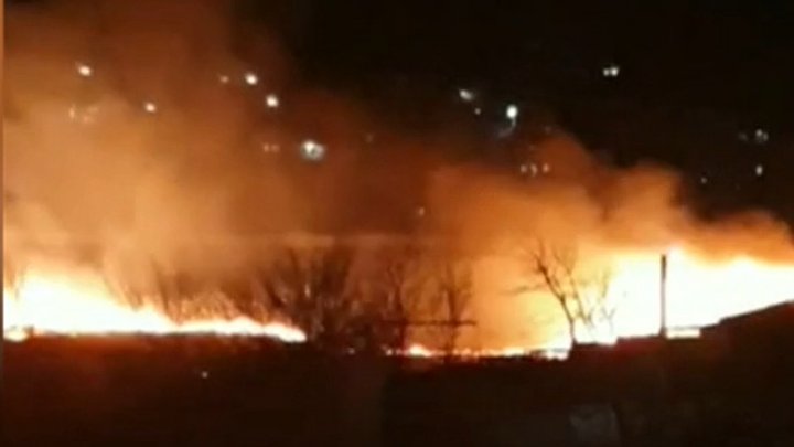 Incendiu în zona de frontieră. La fața locului au intervenit două echipaje de pompieri