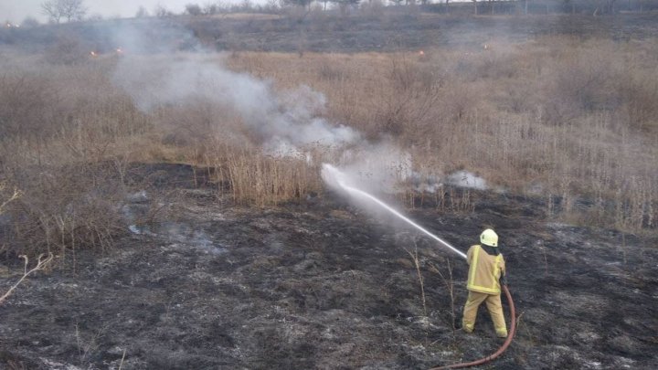 Teren din raionul Cahul, cuprins de flăcări (FOTO)