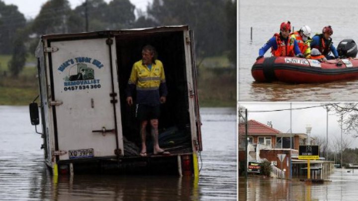 Inundații severe în Sydney. În unele zone nivelul apei a atins 1,5 metri