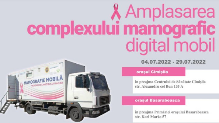 Femeile din raioanele Cimișlia și Basarabeasca au posibilitatea sa facă screeningul mamar prin mamografie digitală mobilă